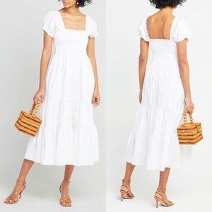 Square Neck midi milkmaid dress